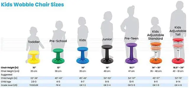 Alt view image 6 of 6 - Kore Pre-teen Wobble Chair - Age 10-11 , Grade 5-6, Dark Blue (18in) Flexible Seating Stool for Classroom, Home & School, ADD/ADHD - Made in USA