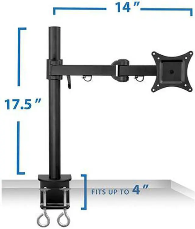 Alt view image 6 of 7 - Single Monitor Arm Articulating Desk Mount up to 27inch Monitors MI-751
