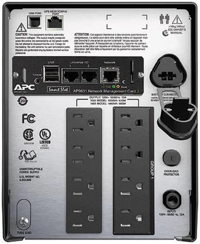 Alt view image 2 of 2 - APC SMT1500NC Smart-UPS 1500 VA LCD 120V With Network Card