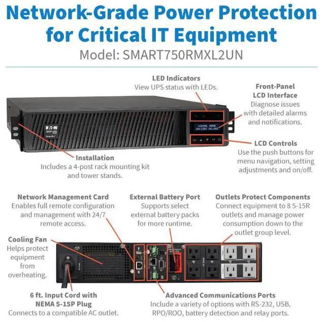 Alt view image 10 of 10 - Tripp Lite SmartPro 750VA 750W 120V Line-Interactive Sine Wave UPS w/8 Outlets