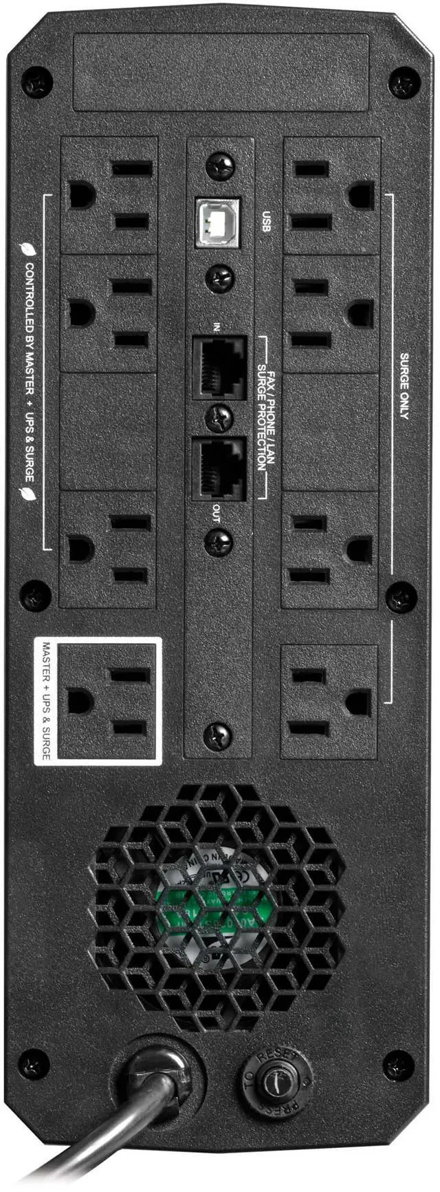Alt view image 2 of 7 - Tripp Lite UPS 600VA 360W 120V Pure Sine Wave Gaming UPS Battery Backup - LCD, AVR, RGB LEDs, USB Charging, Power Saving - Tower - AVR - 7 Hour Recharge - 2.50 Minute Stand-by - 120 V AC Input - 120 V