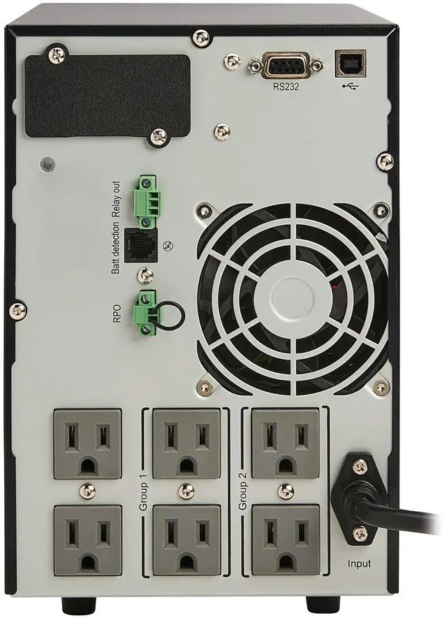 Alt view image 4 of 7 - Tripp Lite series SmartOnline 120V 700VA 630W Double-Conversion UPS, 6 Outlets, Network Card Option, LCD, USB, DB9, Tower (SU700XLCD)