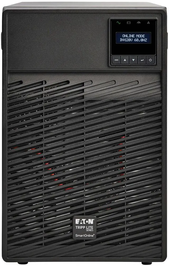 Alt view image 2 of 7 - Tripp Lite series SmartOnline 120V 700VA 630W Double-Conversion UPS, 6 Outlets, Network Card Option, LCD, USB, DB9, Tower (SU700XLCD)
