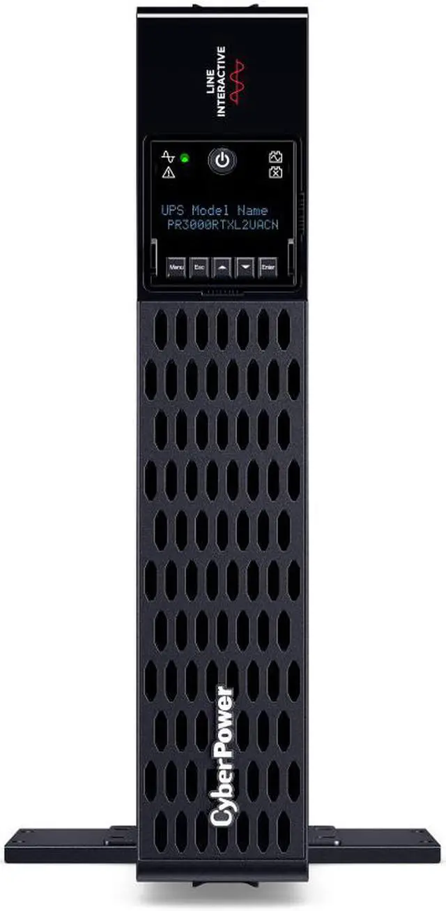 Alt view image 4 of 4 - CyberPower PR3000RTXL2UACN Smart App Sinewave UPS Systems - 3000VA/3000W, 100 - 120 VAC, NEMA L5-30P, 2U, Rack / Tower, Sine Wave, 9 Outlets, LCD, PowerPanel® Business