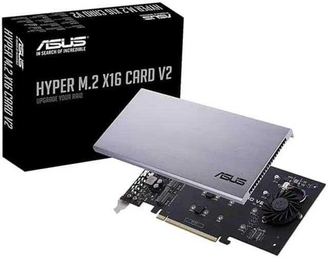 Alt view image 5 of 5 - ASUS Hyper M.2 x16 PCIe 3.0 x4 Expansion Card V2 Supports 4 x NVMe M.2 (2242/2260/2280/22110) Up to 128 Gbps for Intel VROC and AMD Ryzen Threadripper NVMe RAID