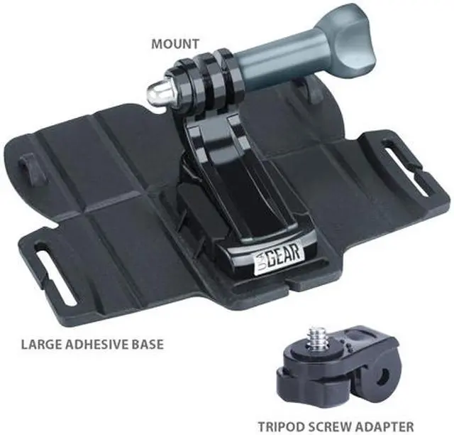 Alt view image 2 of 3 - USA Gear Large Adhesive Action Camera Mount with J Hook and Tripod Adapter - Works With GoPro Hero5 Black, Hero5 Session, HTC RE Camera, Garmin Virb Ultra 30 and Virb 360 plus Many More