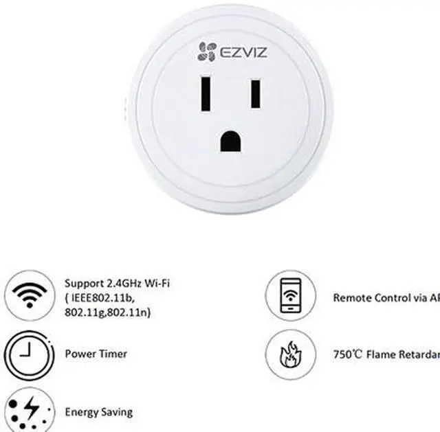 Alt view image 6 of 9 - EZVIZ AC EZT3010A Wi-Fi Smart Plug 2.4GHz supports Remote control