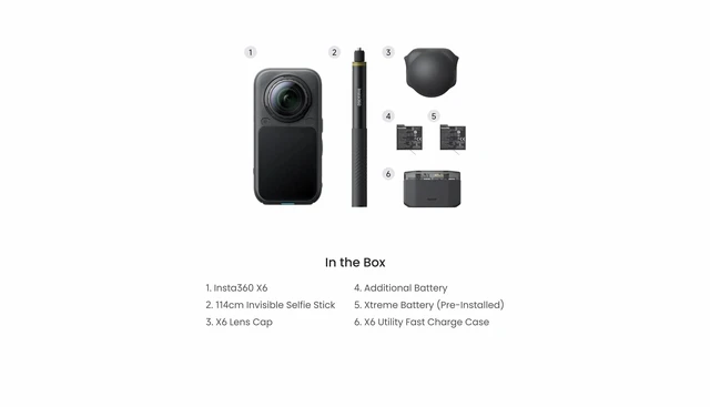 Alt view image 8 of 8 - Insta360 X6 8K 360 Action Camera - Essential Bundle - Midnight Black | CINSABXA-X603