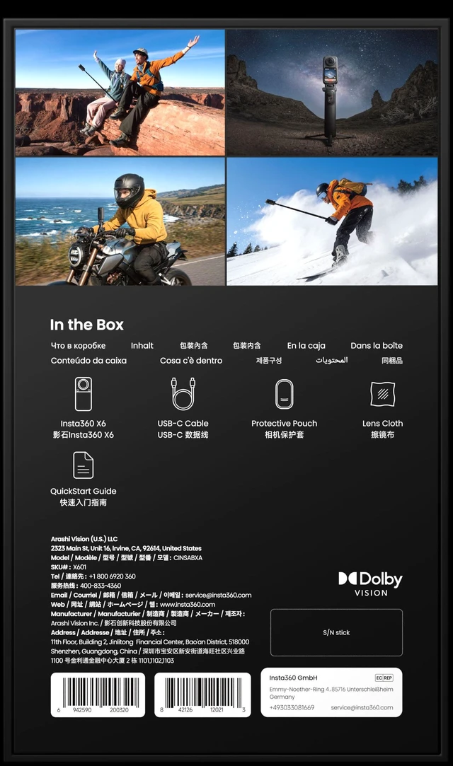 Alt view image 6 of 7 - Insta360 X6 8K 360 Action Camera - Standard Bundle - Midnight Black | CINSABXA-X601