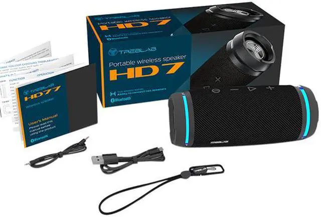 Alt view image 2 of 4 - TREBLAB HD77 Premium Bluetooth Speaker TWS - Loud HD Surround Sound, Wireless Dual Pairing, 25W Powerful Bass, 20H Battery, Best for Outdoor Sports - True Stereo IPX6 Waterproof Cordless