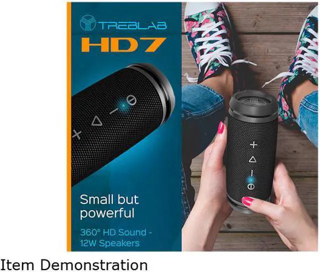 Alt view image 3 of 6 - TREBLAB HD7 - Ultra Premium Portable Wireless Speaker - Loud 360° HD Sound w/ Best Bass, TWS Dual Pairing, 12W Stereo, Bluetooth 5.0 Microphone Mic, Small & Mini for Travel, Bike, Beach