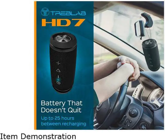 Alt view image 4 of 6 - TREBLAB HD7 - Ultra Premium Portable Wireless Speaker - Loud 360° HD Sound w/ Best Bass, TWS Dual Pairing, 12W Stereo, Bluetooth 5.0 Microphone Mic, Small & Mini for Travel, Bike, Beach