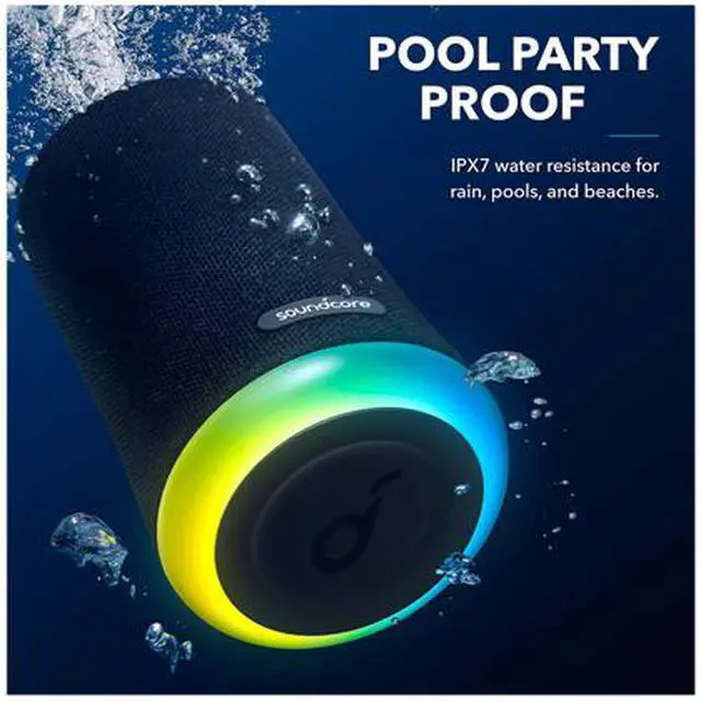 Alt view image 2 of 6 - Anker Soundcore Flare Mini Bluetooth Speaker, Outdoor Bluetooth Speaker, IPX7 Waterproof for Outdoor Parties, LED Show with 360° Sound and BassUp technology
