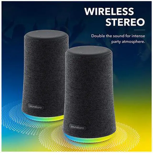 Alt view image 4 of 6 - Anker Soundcore Flare Mini Bluetooth Speaker, Outdoor Bluetooth Speaker, IPX7 Waterproof for Outdoor Parties, LED Show with 360° Sound and BassUp technology