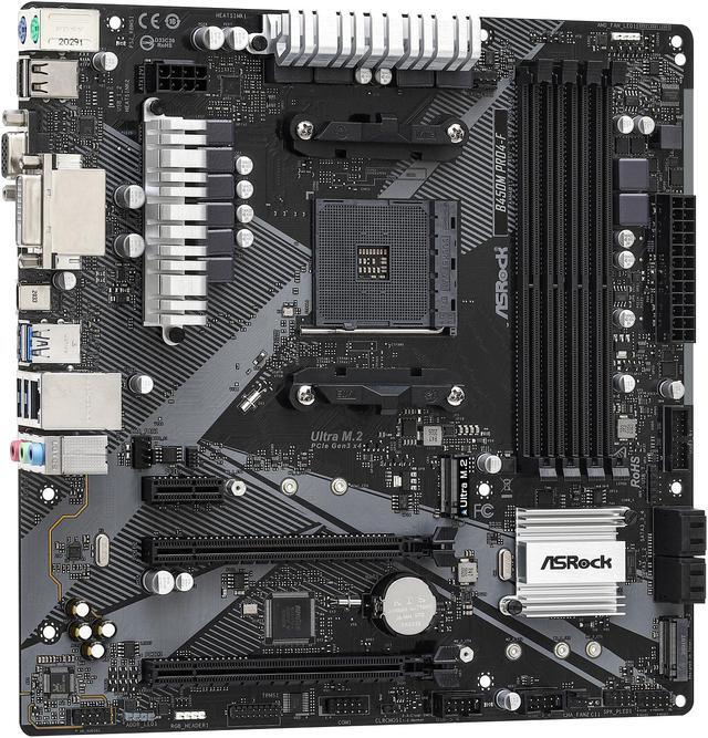 Alt view image 6 of 7 - ASRock B450M Pro4-F R2.0 Socket AM4 AMD B450 DDR4 Micro ATX Motherboard 7 USB 3.2 Gen1 (2 Front, 4 Rear, 1 Rear Type-C)
