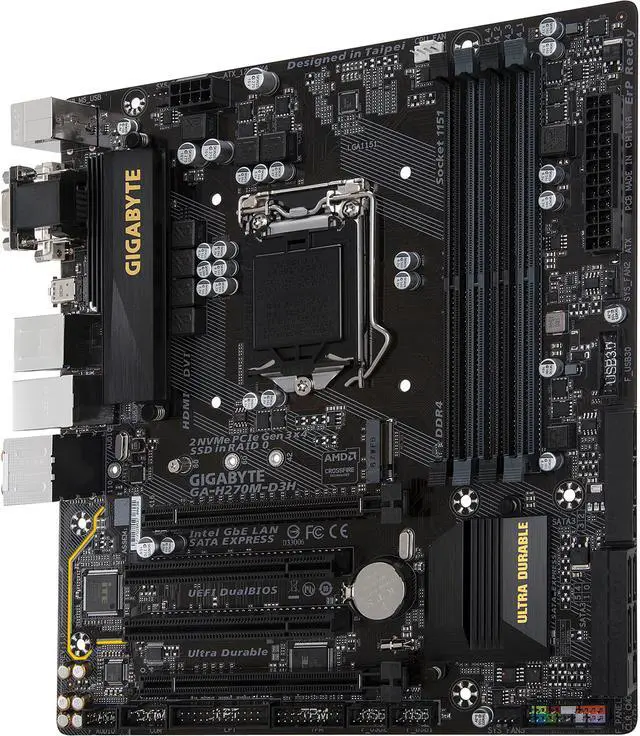 Main image of GIGABYTE GA-H270M-D3H (rev. 1.0) LGA 1151 Intel H270 HDMI USB 3.1 Micro ATX Motherboards - Intel