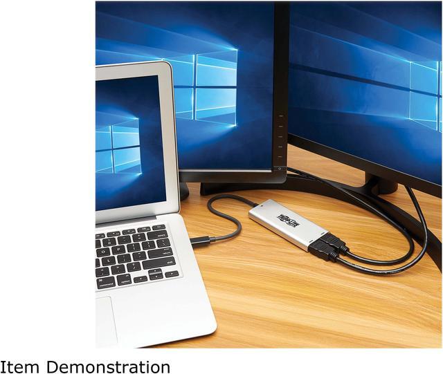 Alt view image 8 of 8 - Tripp Lite Dual-Monitor Thunderbolt 3 to HDMI Adapter M/2xF 4K 60 Hz 4:4:4 Silver MTB3002HD