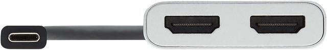Alt view image 2 of 8 - Tripp Lite Dual-Monitor Thunderbolt 3 to HDMI Adapter M/2xF 4K 60 Hz 4:4:4 Silver MTB3002HD