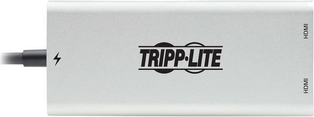 Alt view image 4 of 8 - Tripp Lite Dual-Monitor Thunderbolt 3 to HDMI Adapter M/2xF 4K 60 Hz 4:4:4 Silver MTB3002HD
