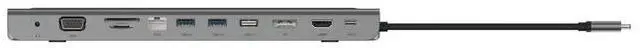 Alt view image 6 of 8 - Belkin USB-C Hub - 11-in-1 Multi-Port Laptop Docking Station 4K HDMI, DP, VGA, USB-C with 100W Power Delivery, USB-A, Gigabit Ethernet, SD, MicroSD, and 3.5mm Port For All your Devices