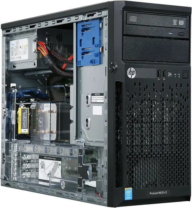 Alt view image 8 of 9 - HP ProLiant ML10 v2 Tower Server System Xeon E3-1220v3 3.1 GHz 4 GB RAM DVD-RW