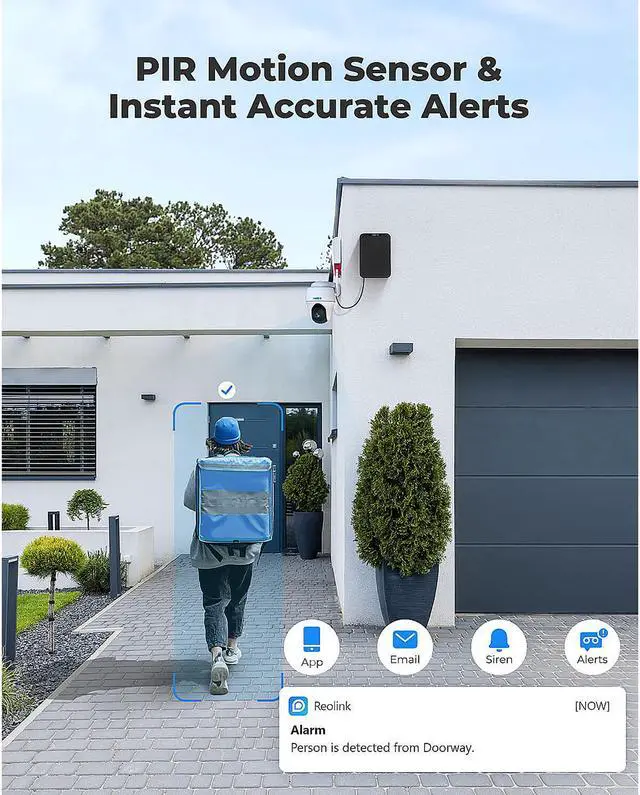 Alt view image 4 of 7 - Security Camera Wireless Outdoor, Pan Tilt Solar Powered with 2K Night Vision, 2.4/5 GHz Wi-Fi, 2-Way Talk, Works with Alexa/ Google Assistant for Home Surveillance, REOLINK Argus PT w/ Solar Panel
