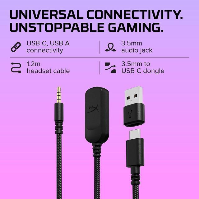 Alt view image 6 of 9 - HyperX Cloud III – Wired Gaming Headset, PC, PS5, Xbox Series X|S, Angled 53mm Drivers, DTS Spatial Audio, Memory Foam, Durable Frame, Ultra-Clear 10mm Mic, USB-C, USB-A, 3.5mm – Black