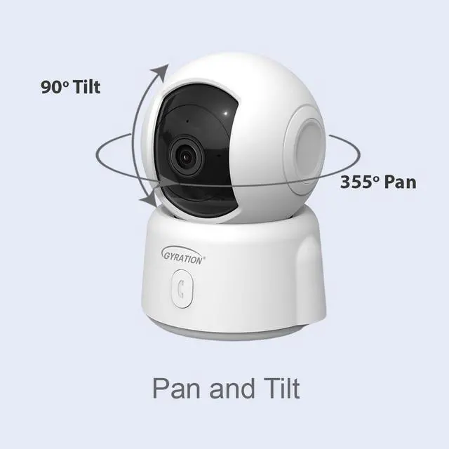 Alt view image 3 of 8 - Gyration Cyberview 2000 2MP Smart WiFi Pan/Tilt Camera, White