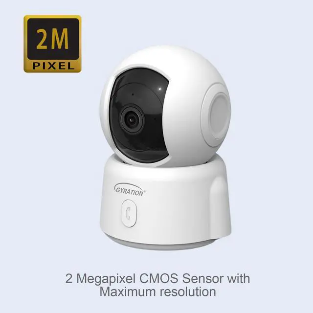 Alt view image 2 of 8 - Gyration Cyberview 2000 2MP Smart WiFi Pan/Tilt Camera, White