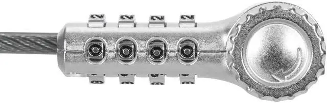 Alt view image 2 of 8 - Targus DEFCON Ultimate Universal Resettable Combination Lock - Preset - 4-digit - Silver - Galvanized Steel - 6.50 ft - For Monitor, Docking Station, Notebook - ASP96RGLX