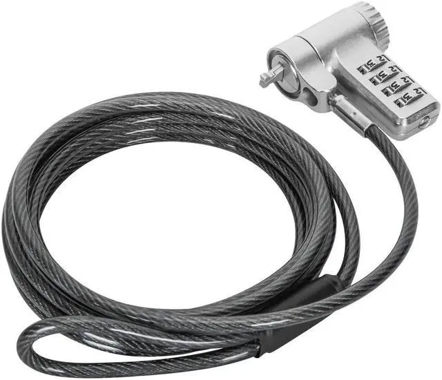 Alt view image 5 of 8 - Targus DEFCON Ultimate Universal Resettable Combination Lock - Preset - 4-digit - Silver - Galvanized Steel - 6.50 ft - For Monitor, Docking Station, Notebook - ASP96RGLX