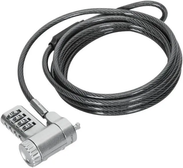 Alt view image 7 of 8 - Targus DEFCON Ultimate Universal Resettable Combination Lock - Preset - 4-digit - Silver - Galvanized Steel - 6.50 ft - For Monitor, Docking Station, Notebook - ASP96RGLX