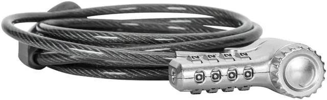 Alt view image 8 of 8 - Targus DEFCON Ultimate Universal Resettable Combination Lock - Preset - 4-digit - Silver - Galvanized Steel - 6.50 ft - For Monitor, Docking Station, Notebook - ASP96RGLX