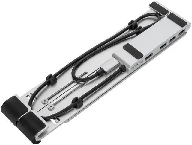 Alt view image 5 of 6 - Targus Portable Stand with Integrated USB-A Hub - Up to 15.6" Screen Support - Aluminum - Silver - AWU100205GL
