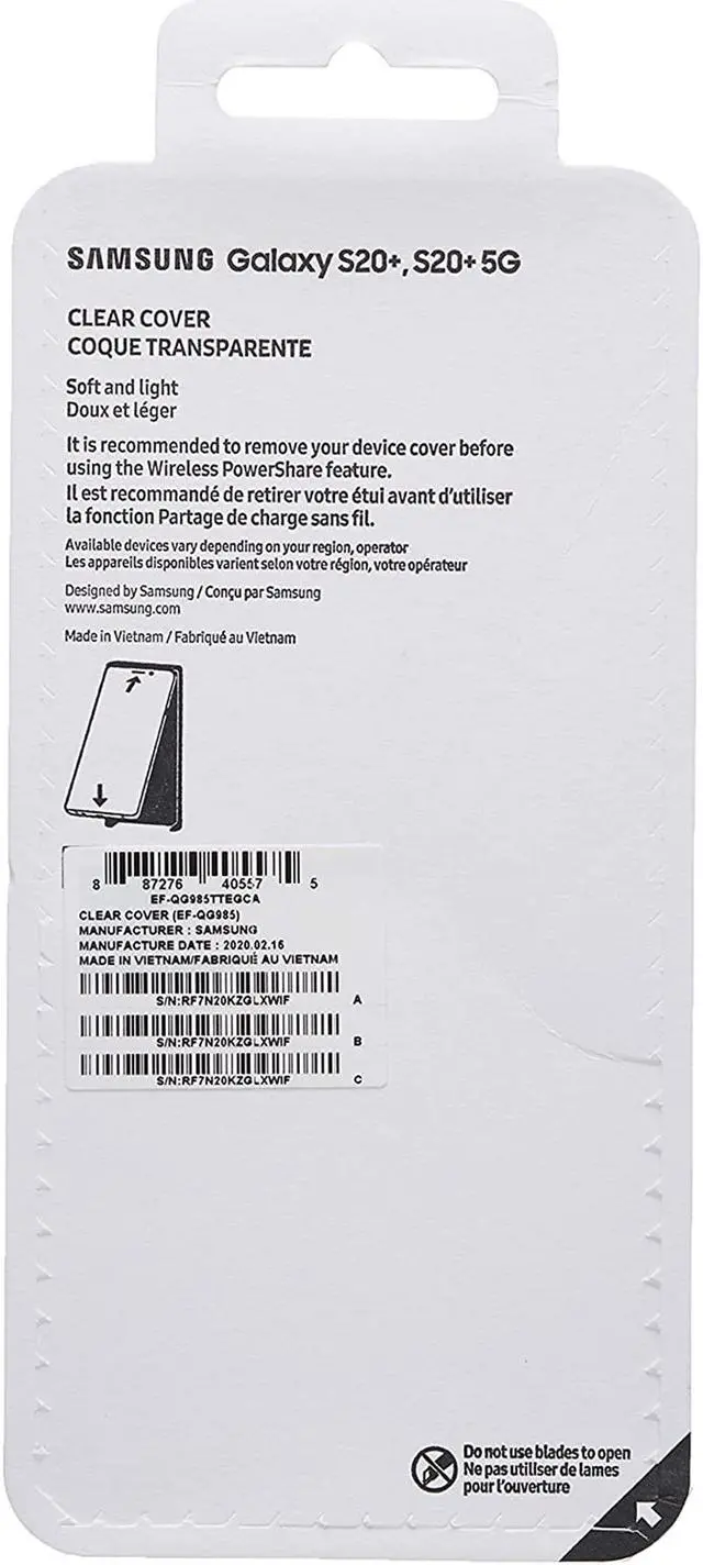 Alt view image 4 of 4 - Samsung EF-QG985TTEGCA Case for Galaxy S20+ - Clear