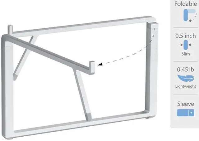 Alt view image 4 of 7 - Rain Design 10084 mBar Pro+ Aluminum Foldable Laptop Stand-Silver - Silver