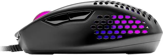 Alt view image 4 of 10 - Cooler Master MM720 Black Matte Lightweight Gaming Mouse with Ultraweave Cable, 16000 DPI Optical Sensor, RGB and Unique Claw Grip Shape