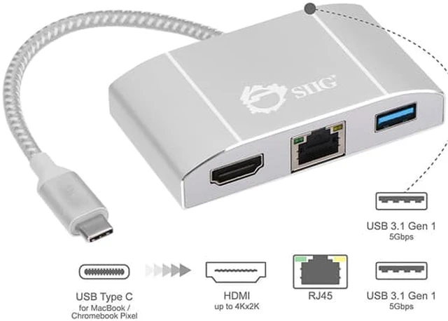 Alt view image 5 of 8 - USB 3.1 TYPE-C LAN HUB
