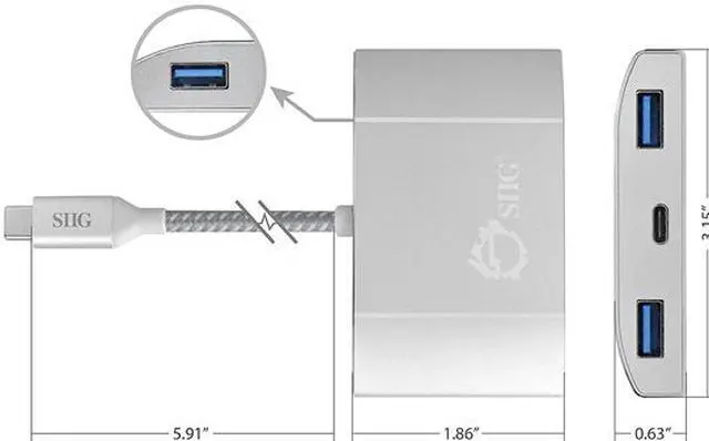 Alt view image 5 of 7 - USB-C TO 4PORT USB 3.0 HUB