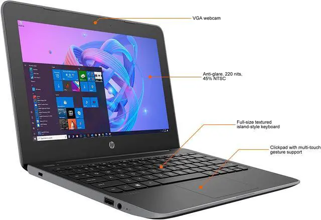 Alt view image 8 of 11 - HP Laptop Stream 11 Pro G5 6PP55UT#ABA Intel Celeron N4000 (1.10 GHz) 4 GB Memory 64 GB eMMC Intel UHD Graphics 600 11.6" Windows 10 Pro 64-bit