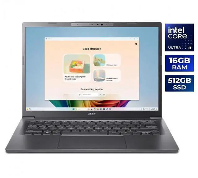 Main image of Acer Aspire 14" WUXGA Touchscreen AI Copilot+ PC Ultra 5-226V 16GB 512GB SSD Steel Gray