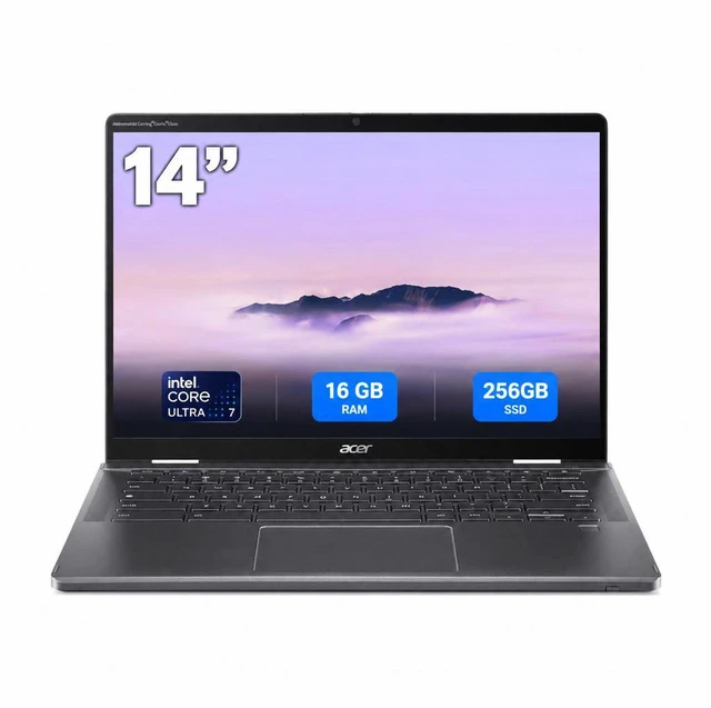 Main image of Acer Chromebook Plus Spin 714 CPE794-1N-781F 14" Touchscreen Chromebook - Intel Core Ultra 7 155U (1.70 GHz) - 16 GB - 256 GB SSD - ChromeOS -Webcam - Wi-Fi 7 NX.JHLAA.002