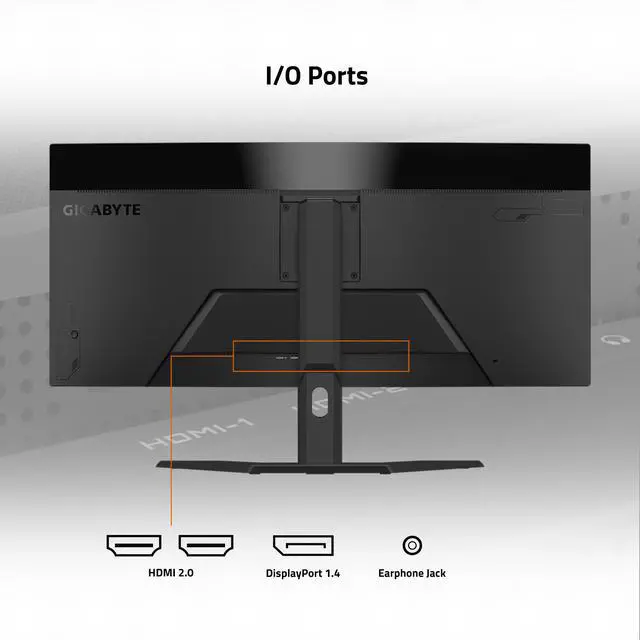 Alt view image 4 of 5 - GIGABYTE - GS34WQC (US) - 34" VA Curved Gaming Monitor - WQHD 3440x1440 - Curved - 120 Hz/OC 135 Hz - 1ms MPRT - AMD FreeSync Premium - HDMI, DP - Height Adjustable - Black