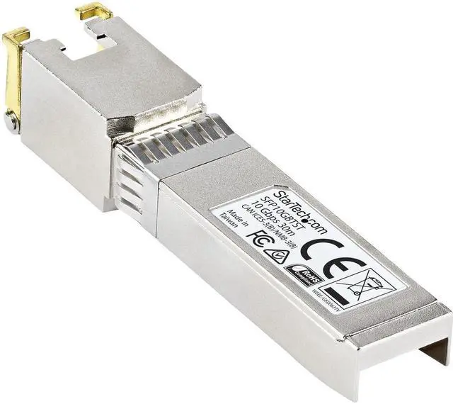 Alt view image 2 of 5 - StarTech.com MSA Uncoded SFP+ Module - 10GBASE-T - 10GE Gigabit Ethernet SFP+ SFP to RJ45 Cat6/Cat5e Transceiver Module - 30m