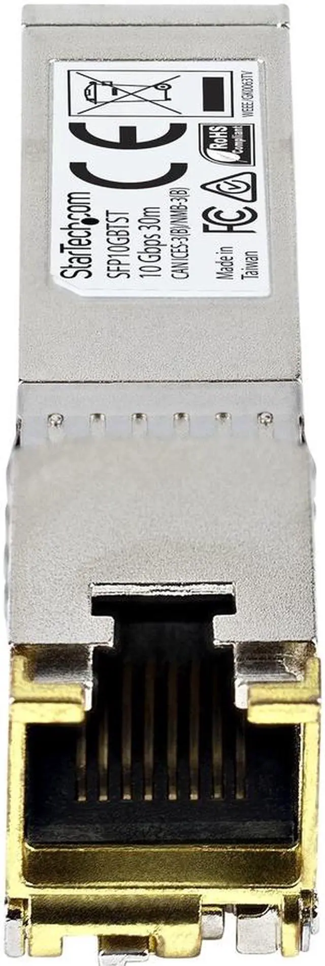 Alt view image 4 of 5 - StarTech.com MSA Uncoded SFP+ Module - 10GBASE-T - 10GE Gigabit Ethernet SFP+ SFP to RJ45 Cat6/Cat5e Transceiver Module - 30m
