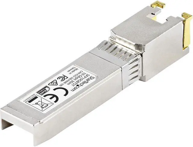 Alt view image 3 of 5 - StarTech.com MSA Uncoded SFP+ Module - 10GBASE-T - 10GE Gigabit Ethernet SFP+ SFP to RJ45 Cat6/Cat5e Transceiver Module - 30m