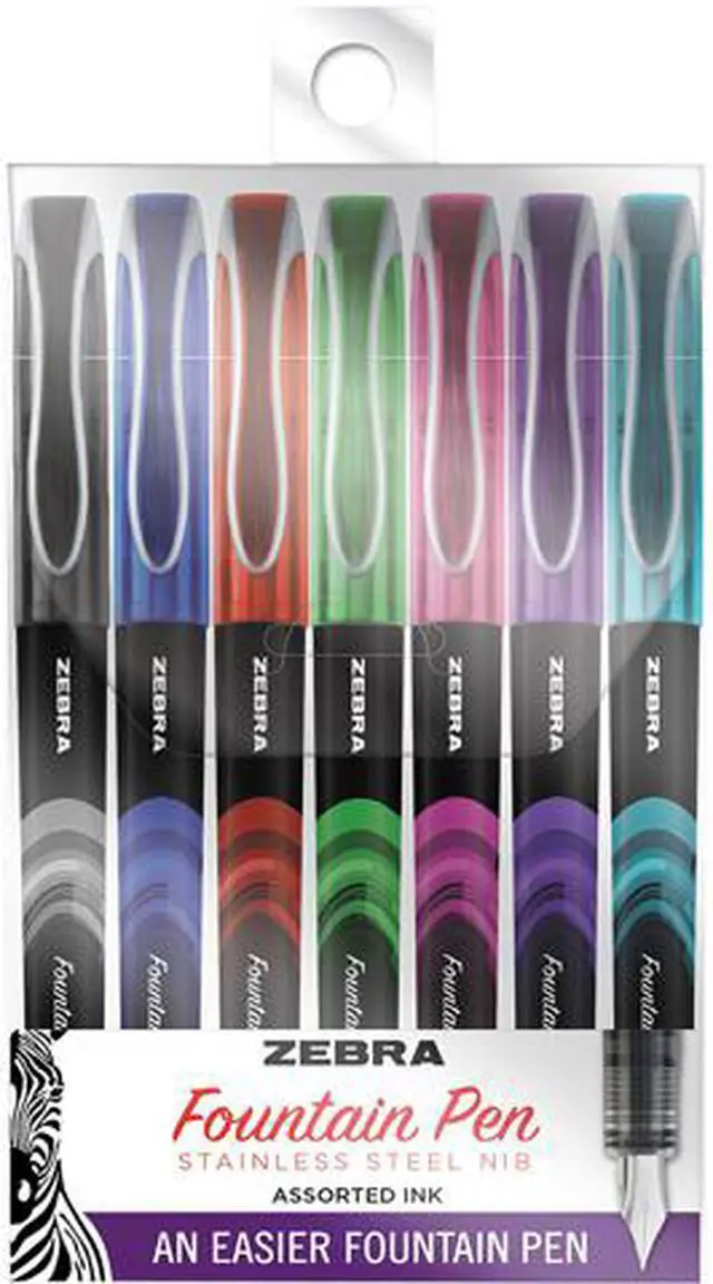 Main image of Zebra Fountain Pen Assorted Ink Fine 48307