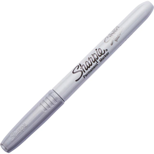 Alt view image 3 of 5 - Sharpie Metallic Permanent Markers - Metallic Silver Ink - Liquid - Gray Barrel - 36 / Box - 2003899