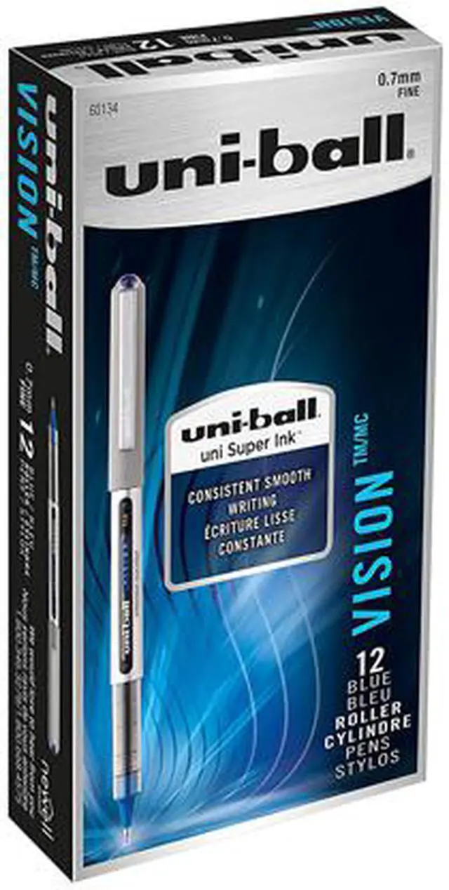 Alt view image 6 of 6 - Uni Vision Rollerball Pen Fine Point Blue Ink Dozen (60134)