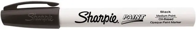 Main image of Sharpie Permanent Paint Marker, Medium Bullet Tip, Black, Dozen 2107615